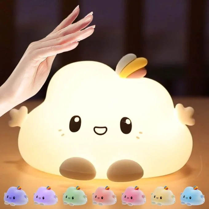Cloud ☁️ - 🌟 Lampe cute de nuit en silicone 🤗 RGB Couleur 🌈 Rechargable 🔋