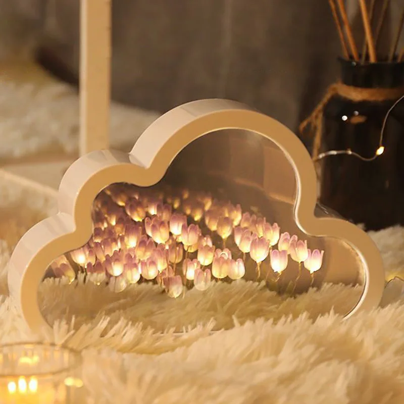 DIX™ - ⭐ LAMPE À FLEUR 🌷 Nuage ☁️ Miroir SANS FIN 🌌