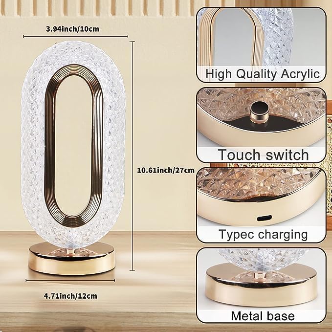 DIX™ Lampe en cristal DixOval : un éclairage exquis