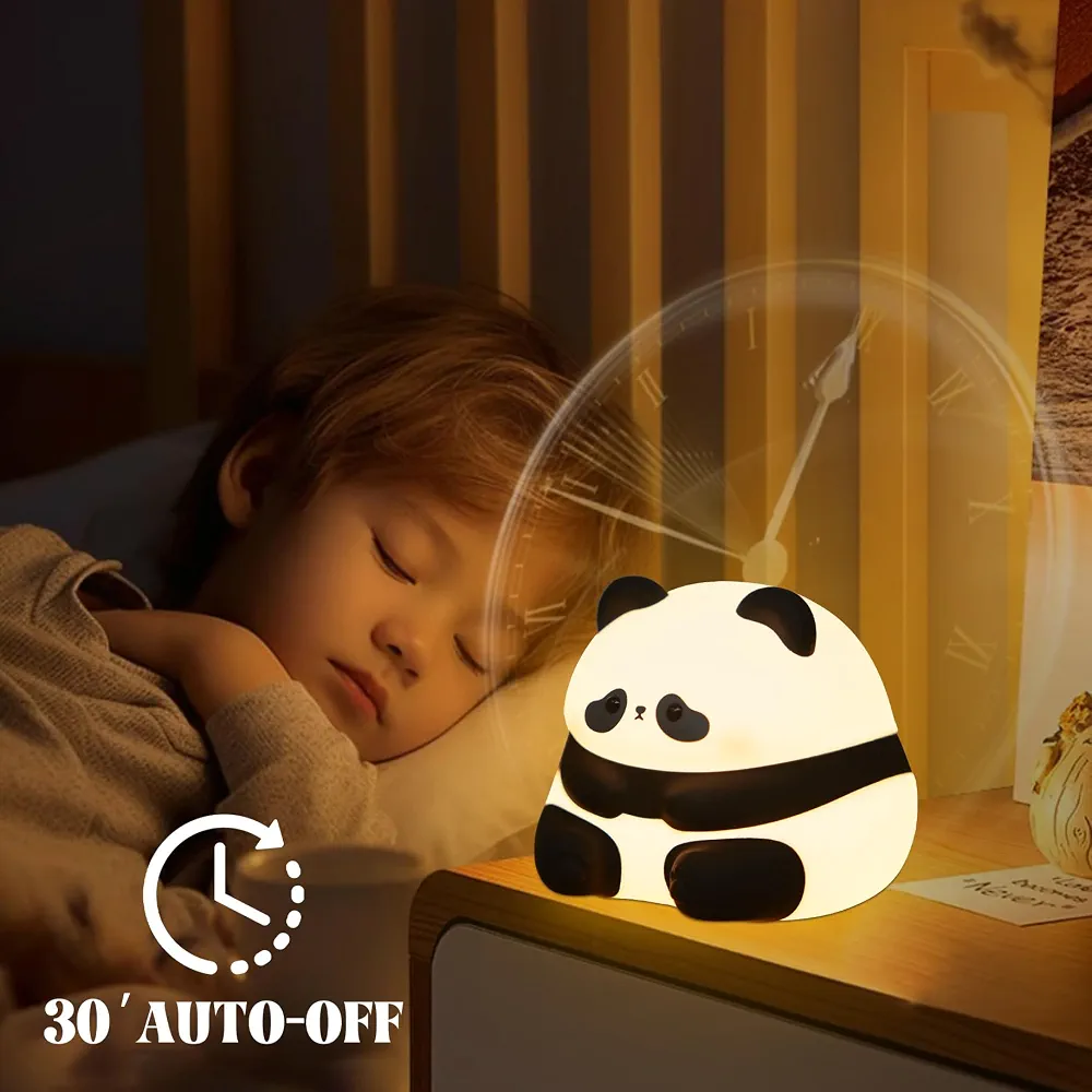 🐼 Panda 🥺 - 🌟 Lampe de nuit en silicone 🤗 Rechargable 🔋