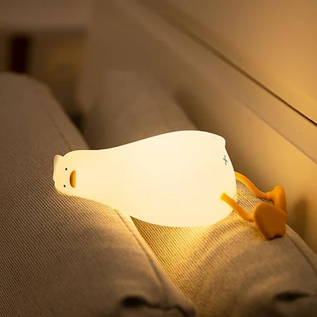 🦆 Lie in peace Duck 😴- 🌟 Lampe cute de nuit en silicone 🤗 RGB Couleur 🌈 Rechargable 🔋