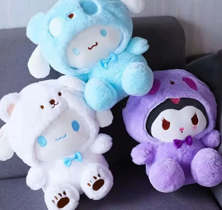 🥺😻 Sanrio Plushies (20cm)  Hello Kitty Cinnamonroll Kuromi Pochacco Stuffed Plush Doll Cos Bear Cute Toys Children Birthday Gifts