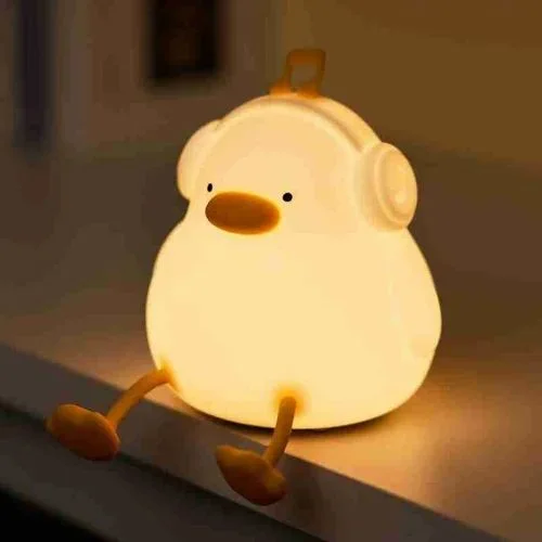 🎶 Musical Duck 🦆- 🌟 Lampe de nuit en silicone 🤗 RGB 7-Couleur 🌈 Rechargable 🔋