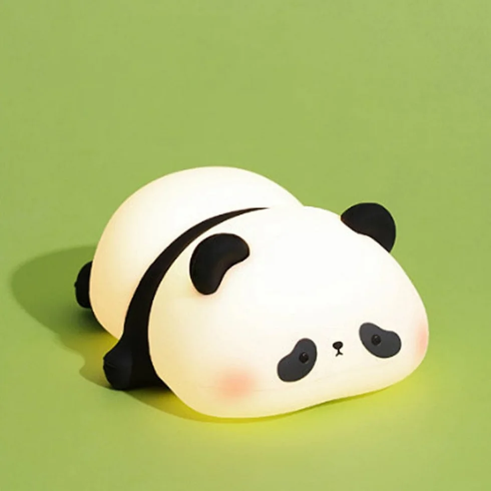 🐼 Lazy Panda 💤 - 🌟 Lampe de nuit en silicone 🤗 3 Modes d