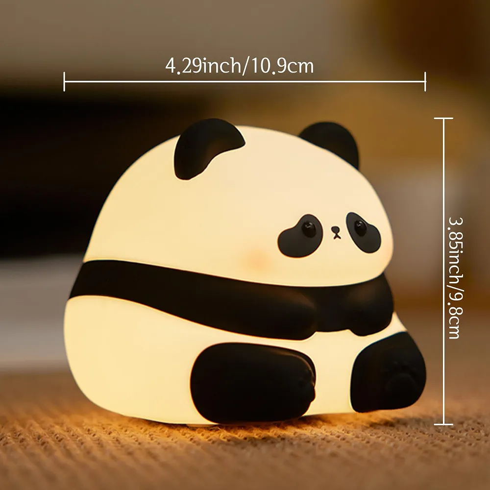 🐼 Panda 🥺 - 🌟 Lampe de nuit en silicone 🤗 Rechargable 🔋