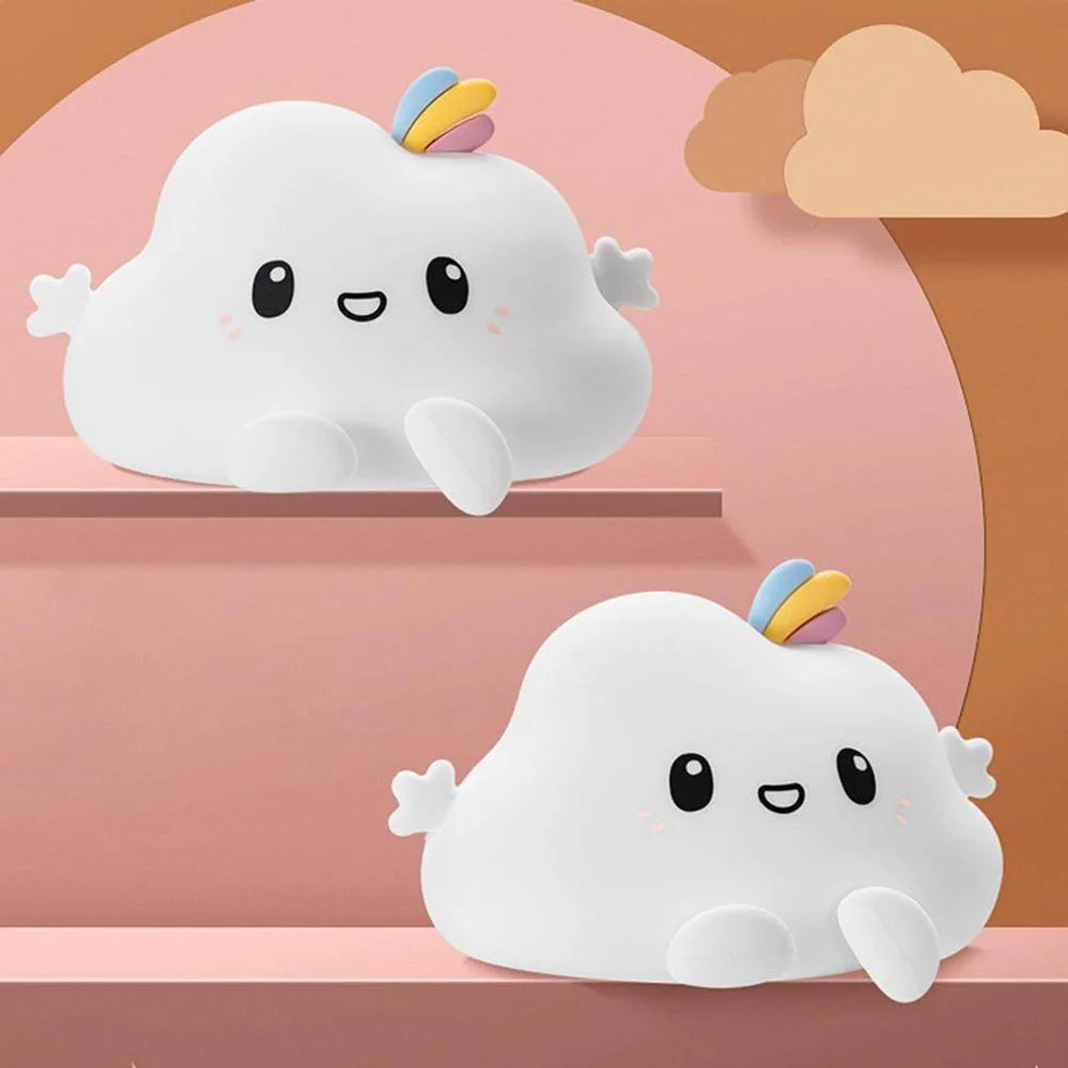 Cloud ☁️ - 🌟 Lampe cute de nuit en silicone 🤗 RGB Couleur 🌈 Rechargable 🔋