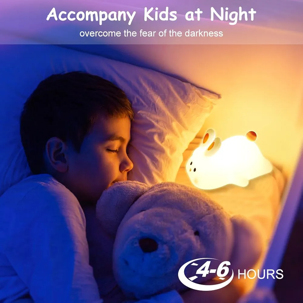 🐰 "Rabbit" Lapin Mignon 🥹 - 🌟 Lampe de nuit en silicone 🤗 3 Modes d