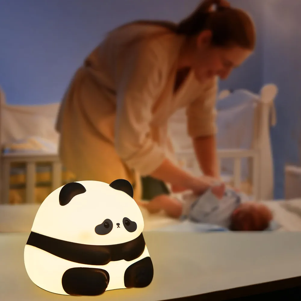 🐼 Panda 🥺 - 🌟 Lampe de nuit en silicone 🤗 Rechargable 🔋