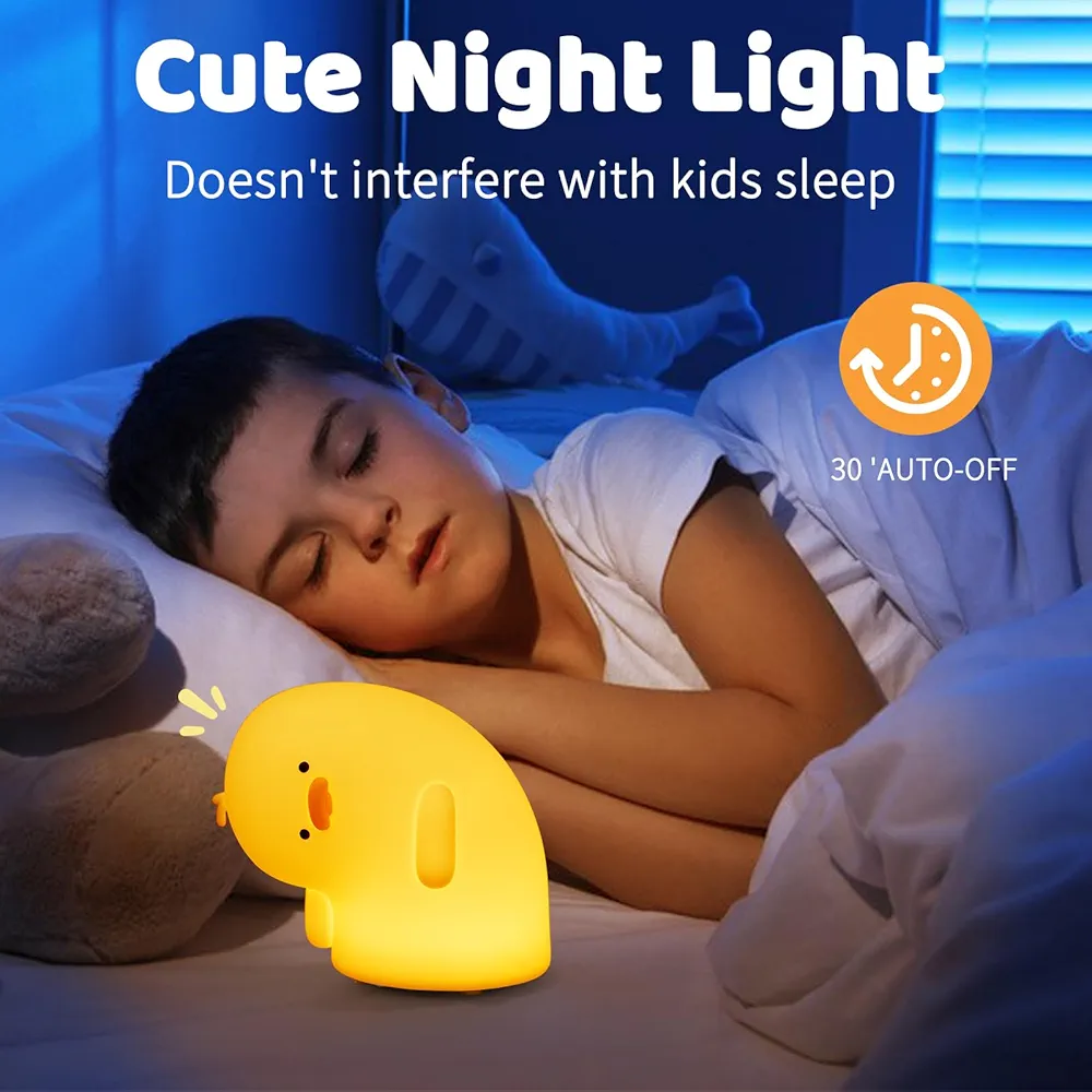 🦆 Charming Duck WHY? 🥹 - 🌟 Lampe de nuit en silicone 🤗 3 Modes d