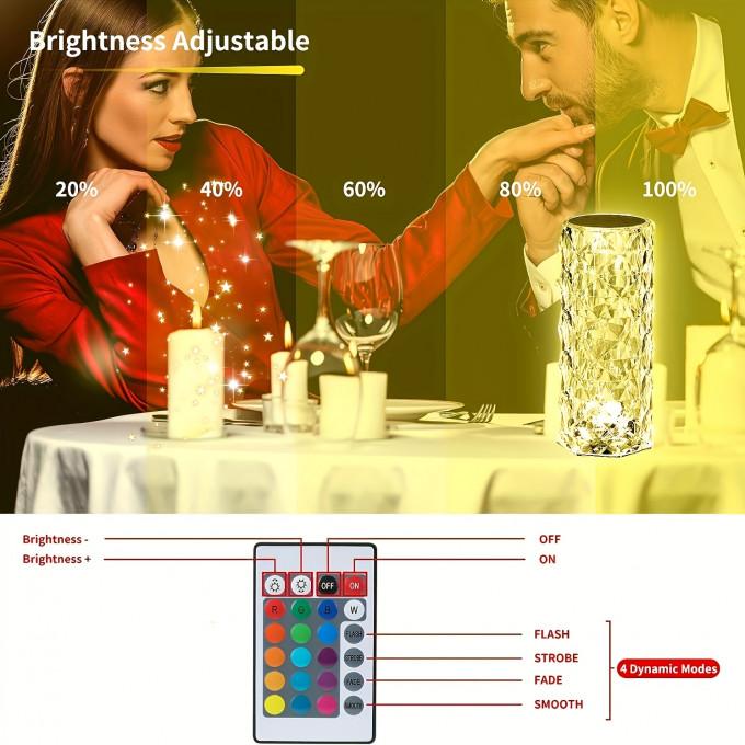 DIX™ Lampe en effet cristal Magique Touch contrôle, Télécommande