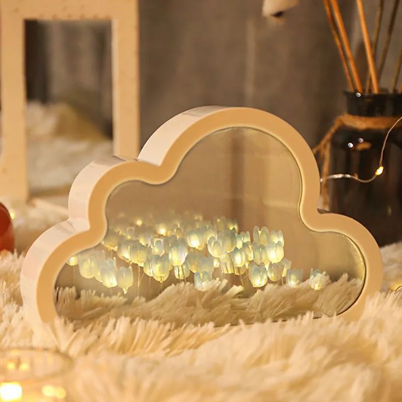 DIX™ - ⭐ LAMPE À FLEUR 🌷 Nuage ☁️ Miroir SANS FIN 🌌