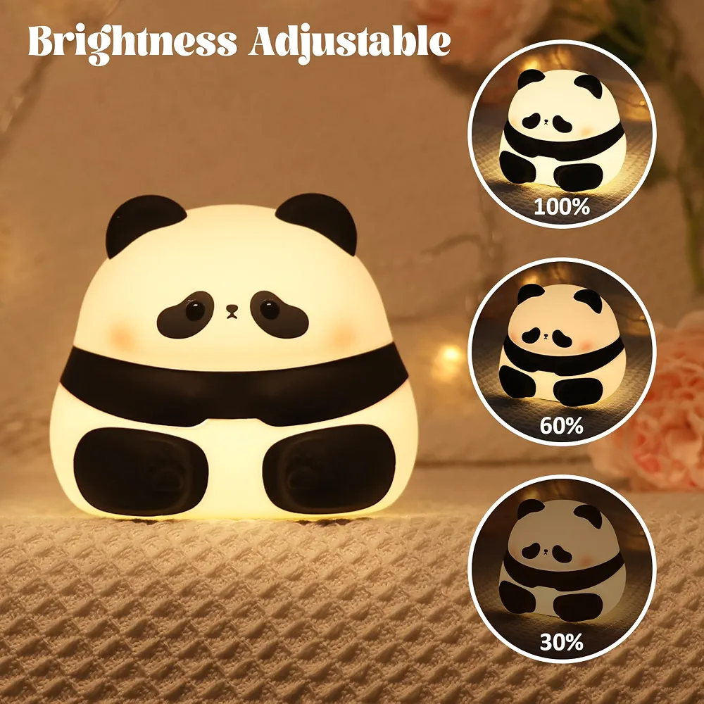 🐼 Panda 🥺 - 🌟 Lampe de nuit en silicone 🤗 Rechargable 🔋