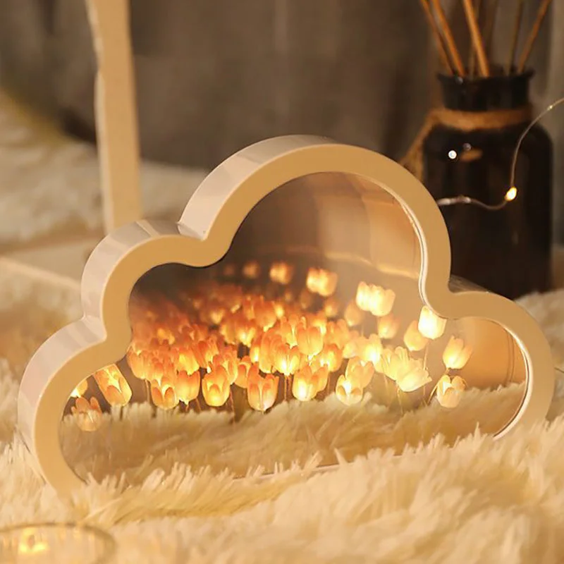 DIX™ - ⭐ LAMPE À FLEUR 🌷 Nuage ☁️ Miroir SANS FIN 🌌