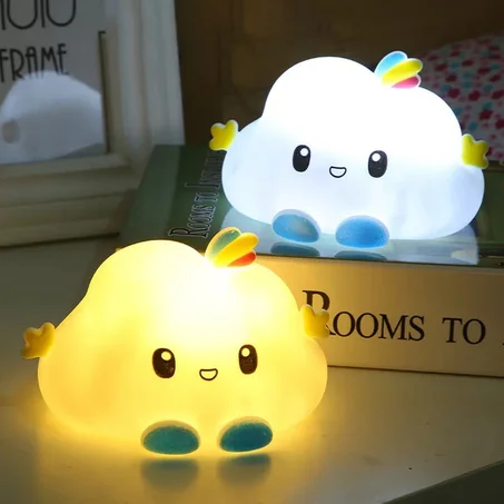Cloud ☁️ - 🌟 Lampe cute de nuit en silicone 🤗 RGB Couleur 🌈 Rechargable 🔋