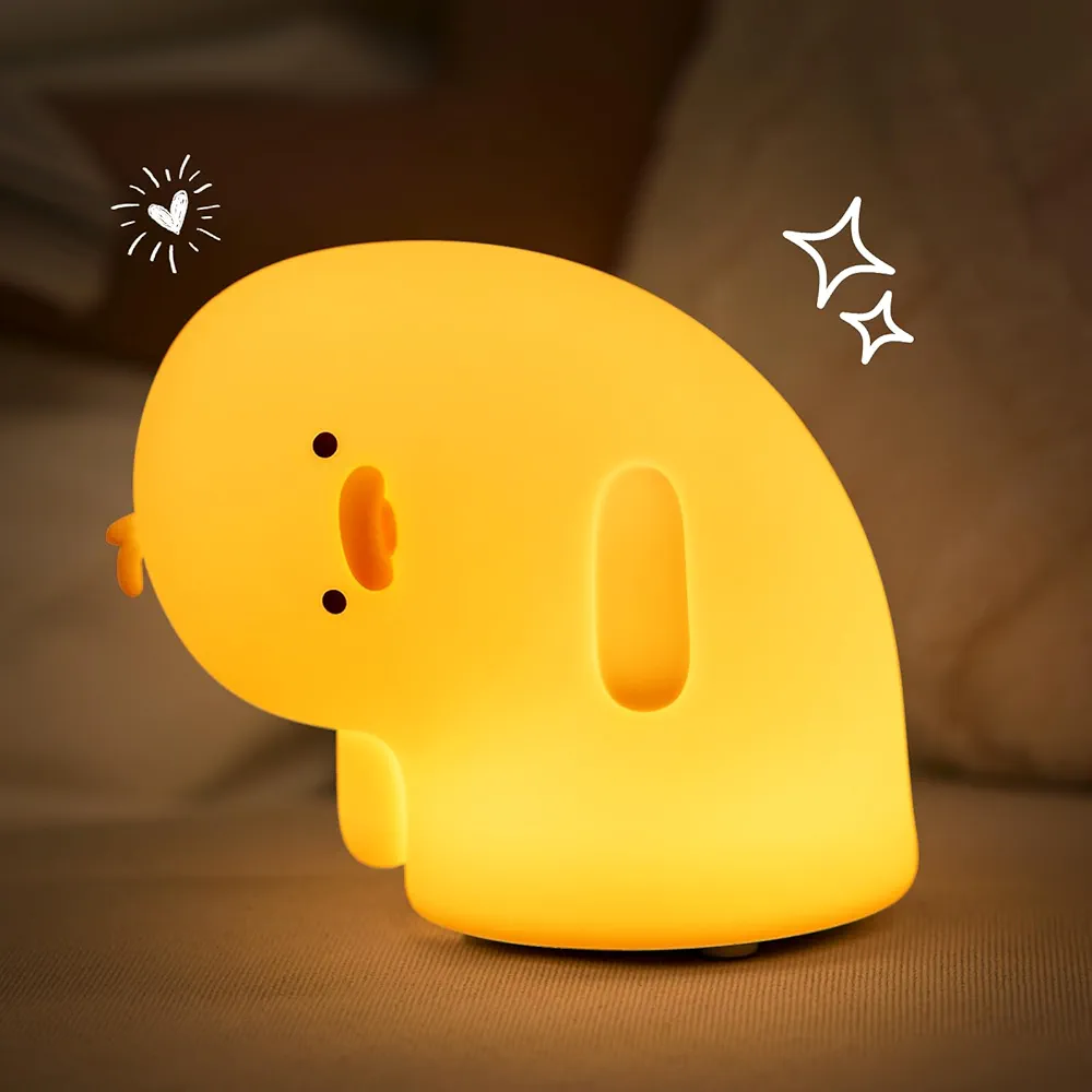 🦆 Charming Duck WHY? 🥹 - 🌟 Lampe de nuit en silicone 🤗 3 Modes d