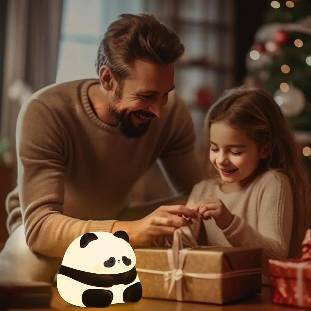 🐼 Panda 🥺 - 🌟 Lampe de nuit en silicone 🤗 Rechargable 🔋