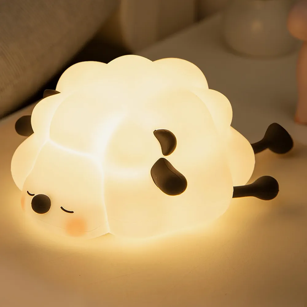 🐑 "Sheep Cute" Veilleuse Mouton🥹 - 🌟 Lampe de nuit en silicone 🤗 3 Modes d