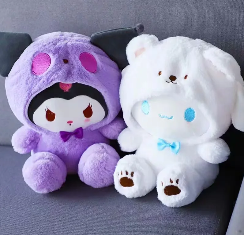 🥺😻 Sanrio Plushies (20cm)  Hello Kitty Cinnamonroll Kuromi Pochacco Stuffed Plush Doll Cos Bear Cute Toys Children Birthday Gifts