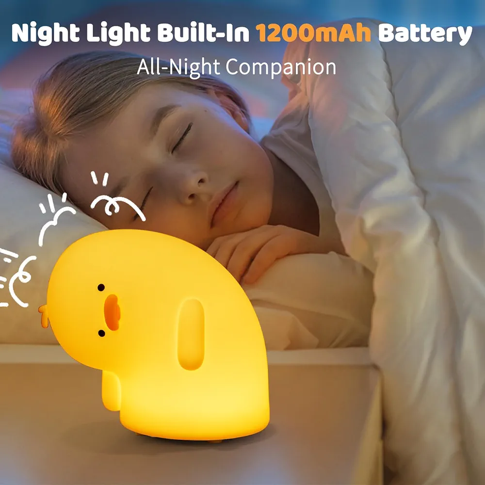 🦆 Charming Duck WHY? 🥹 - 🌟 Lampe de nuit en silicone 🤗 3 Modes d