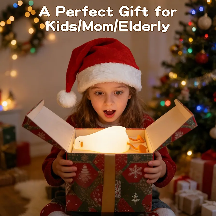 🦆 Lie in peace Duck 😴- 🌟 Lampe cute de nuit en silicone 🤗 RGB Couleur 🌈 Rechargable 🔋