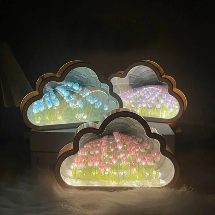 DIX™ - ⭐ LAMPE À FLEUR 🌷 Nuage ☁️ Miroir SANS FIN 🌌