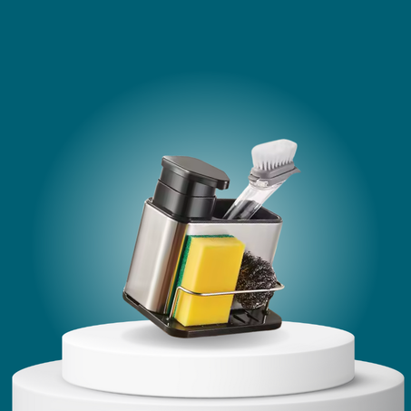 حامل الإسفنجة مع موزع الصابون