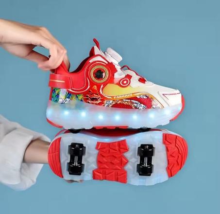 حذاء التزلج المضيء بعجلات للأطفال والمراهقين