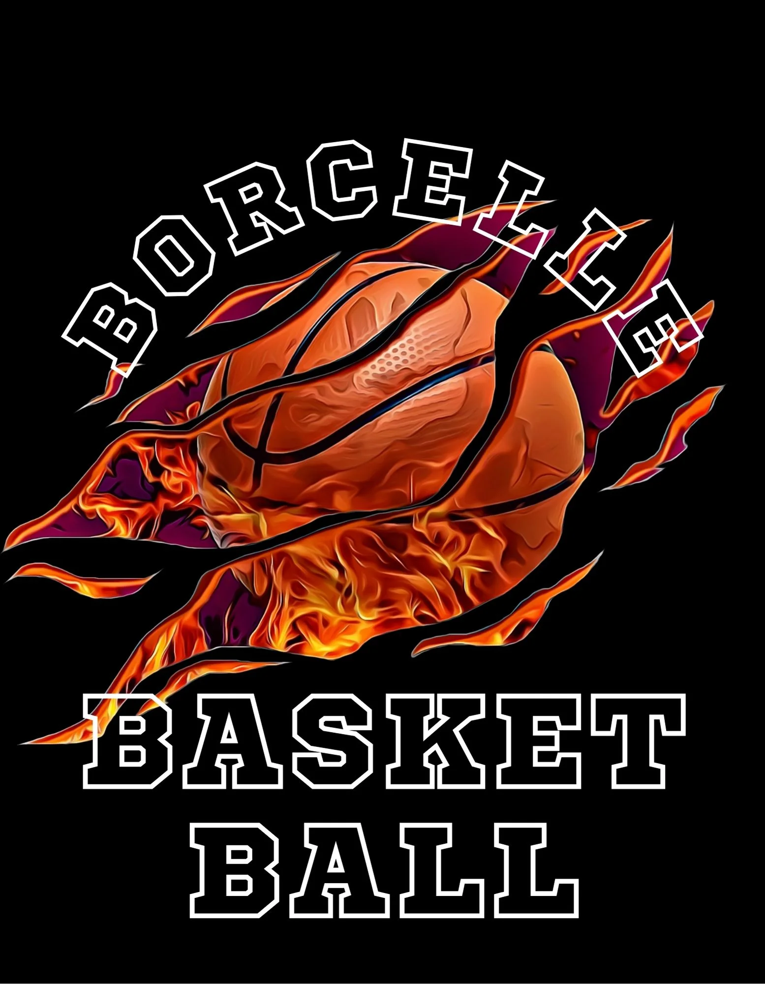 BORCELLE Basketball Flame T-Shirt