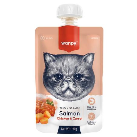 Wanpy tasty meat au saumon frais et au poulet 90 G