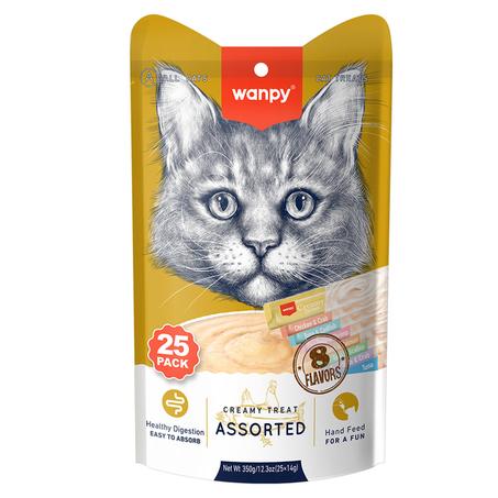 Wanpy Mixed 8 Délicieuses Crèmes pour Chats 25*14 g