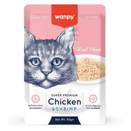 Wanpy Real Meat Poulet & Crevettes pour Chat 85g