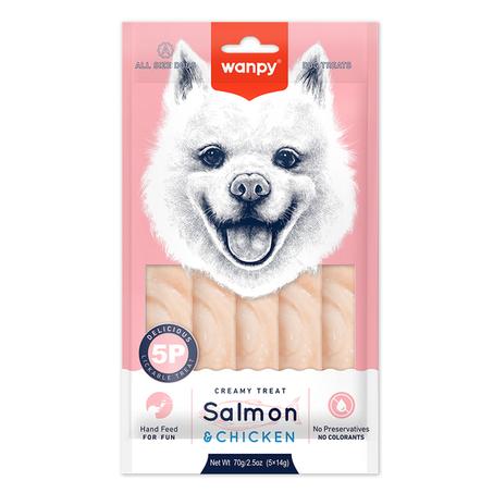 Wanpy lickable au saumon et poulet pour chien