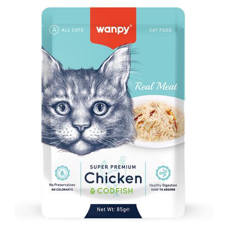 Wanpy Real Meat Chicken & Codfish pour chat 85gr