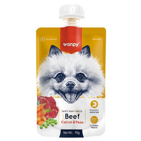 Wanpy Tasty Meat Paste Chien au Bœuf Frais & Carottes 90 g