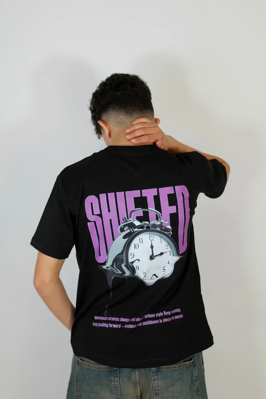 Shifted — Time in Motion T-shirt Black