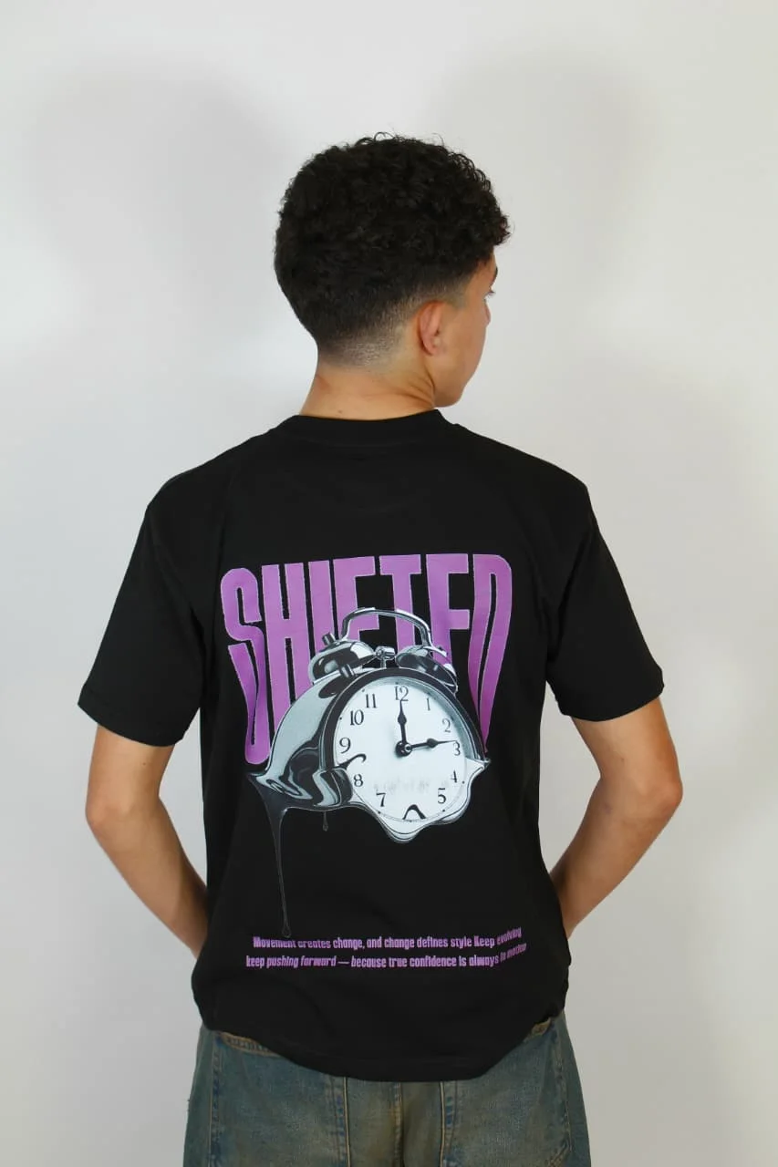 Shifted — Time in Motion T-shirt Black