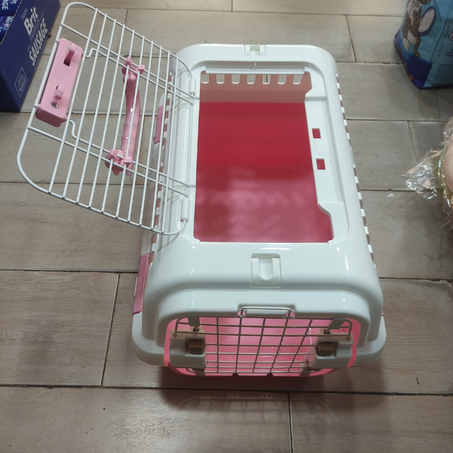 Cage de Transport pour Chat et Petit Chien avec Ouverture par le Haut - porte métallique ( 46 × 32) CM