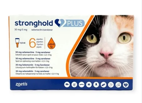 Stronghold plus vermifuge pour chat entre 2,5 kg et 5 kg ( 1 pipette)