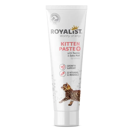 Pâte pour Chatons ROYALIST – Avec Taurine & Malt, 12 Vitamines & 11 Minéraux pour une Croissance Saine 100g