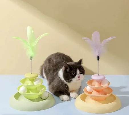 Jouet interactif pour chat 3 étages