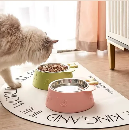 Gamelle inox avec support élevé en plastique