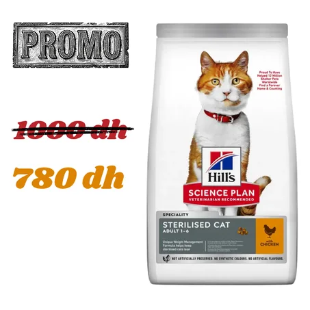 PROMO : Hill’s Science Plan Croquettes Pour Chat Stérilisé Au Poulet 10kg