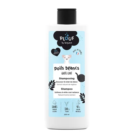 Shampooing Éclat du Blanc pour animaux à Poils Blancs – Extrait Naturel de Réglisse