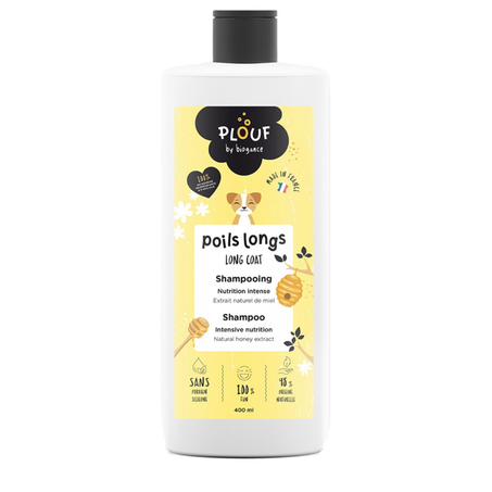 Shampooing Nutrition Intense pour animaux à Poils Longs – Extrait Naturel de Miel