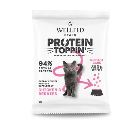 Wellfed Stars Protein Toppin' – Complément Protéiné Lyophilisé pour Chats | 4 Variétés Fonctionnelles (6 g)