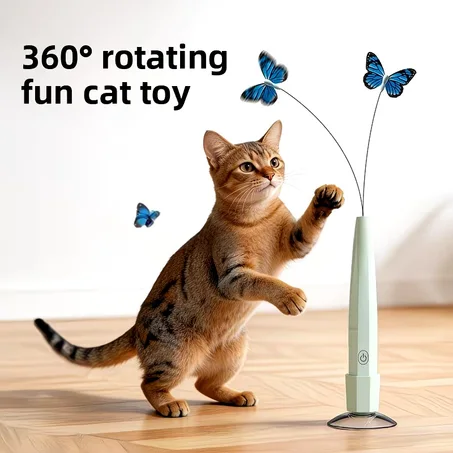 Jouet Électrique Interactif pour Chat – Papillon Rotatif Rechargeable USB Type-C