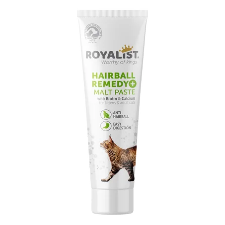 Pâte Anti-Boules de Poils ROYALIST – Avec Biotine & Calcium, Aide à la Digestion pour Chats et Chatons 100g