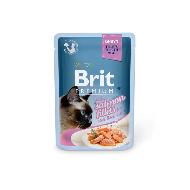 Brit Premium Sachets en Sauce pour Chats – Filets Délicats au Poulet, Saumon ou Agneau 85g