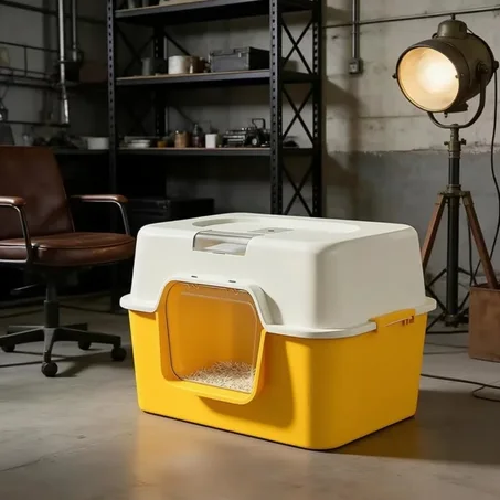 Bac à litière fermé pour chat avec ouverture frontale