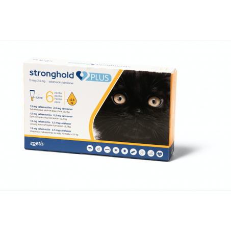 Stronghold plus vermifuge pour chat de moins de 2,5 kg (1 pipette)